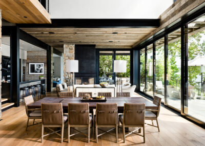 Dining area interior photo of Bear Mountain Builders Bonfire Beach house project